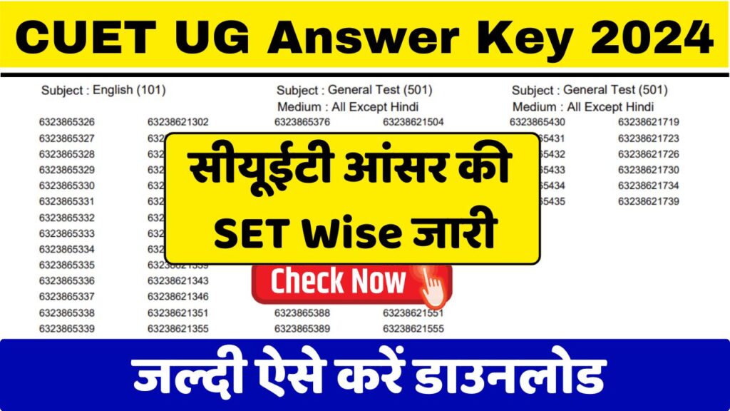 CUET UG Answer Key 2024