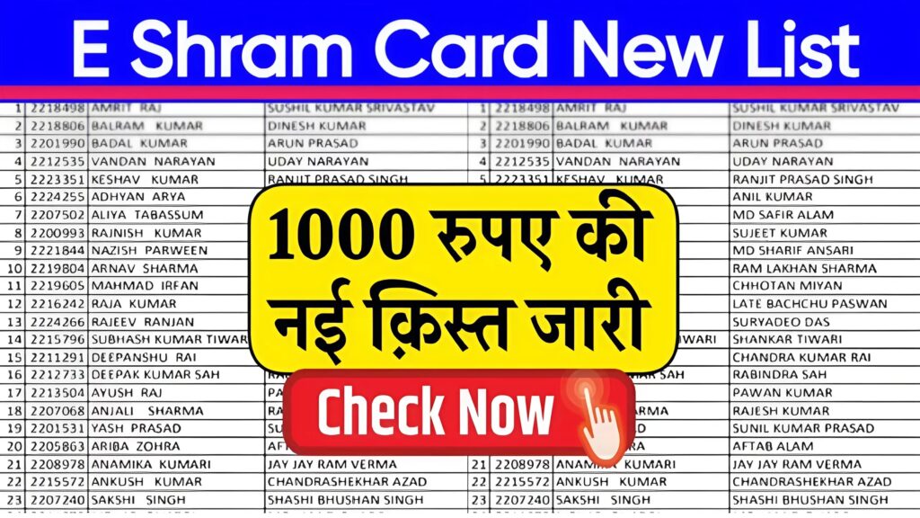 E Shram Card List 2024