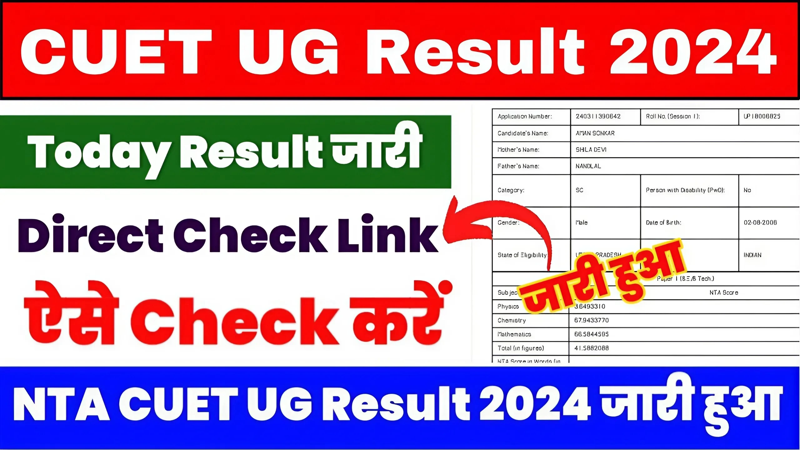 CUET UG Result 2024, CUET UG Result 2024 Out