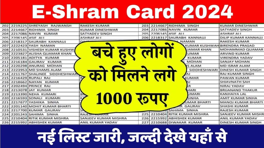 E Shram Card 2024